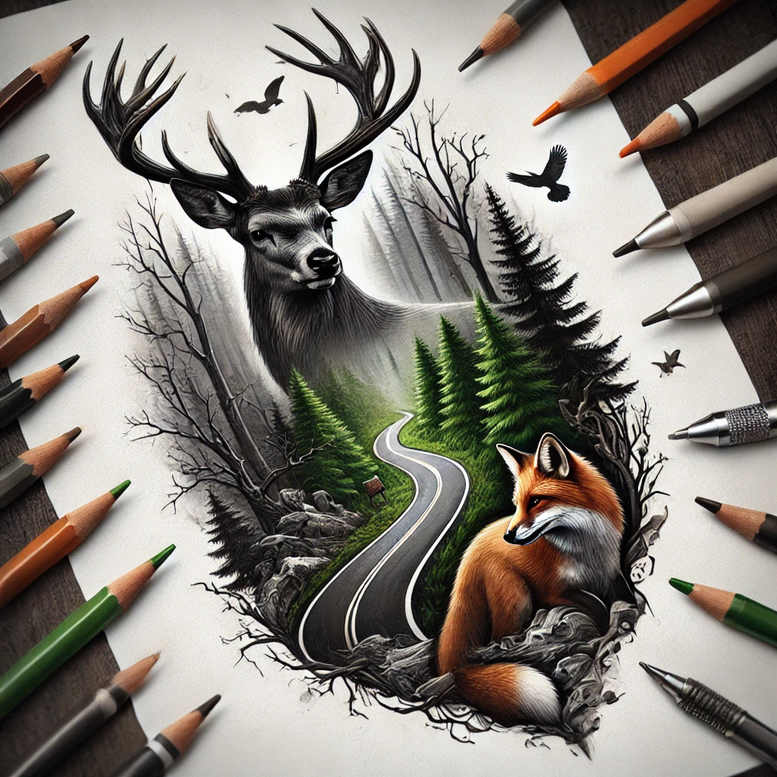 path – tattoo design ideas free ai generated – realism-tattoo-reflection – for-heel – Gallery: path-road-inkby-ai