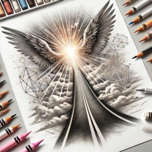 path-with-leaves – tattoo design ideas free ai generated – surrealism-mystical – for-upper-shoulder – Gallery: path-road-inkby-ai