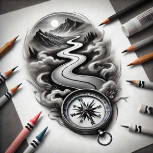 path-with-natural-look – tattoo design ideas free ai generated – realism-studio-quality – for-upper-arm – Gallery: path-road-inkby-ai