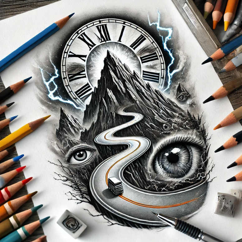 ornamental-path-tattoo-neotraditional-rich-shading-for-lower-leg – tattoo design ideas free ai generated – Gallery: path-road-inkby-ai