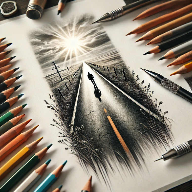 wave-pattern-path-tattoo-neotraditional-rich-blacks-for-lower-chest – tattoo design ideas free ai generated – Gallery: path-road-inkby-ai