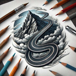 path-road tattoo design ideas dynamic shapes mountain road for spine