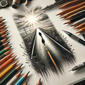 path-road tattoo design ideas mirrored effect natural trail meaning perseverance