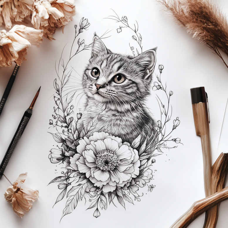 pets-tattoo-ideas – tattoo design ideas free ai generated – precise – for-stomach – Gallery: pets-inkby-ai