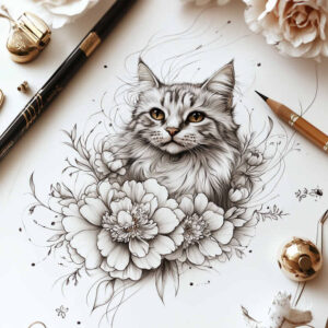pets-tattoo-ideas – tattoo design ideas free ai generated – single-line – for-wrist – Gallery: pets-inkby-ai