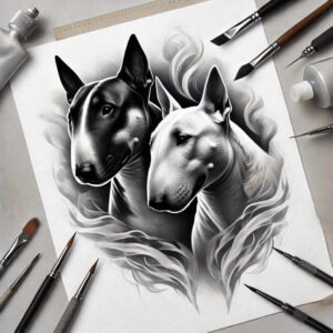 pets tattoo design ideas line-art devotion symbolising determination