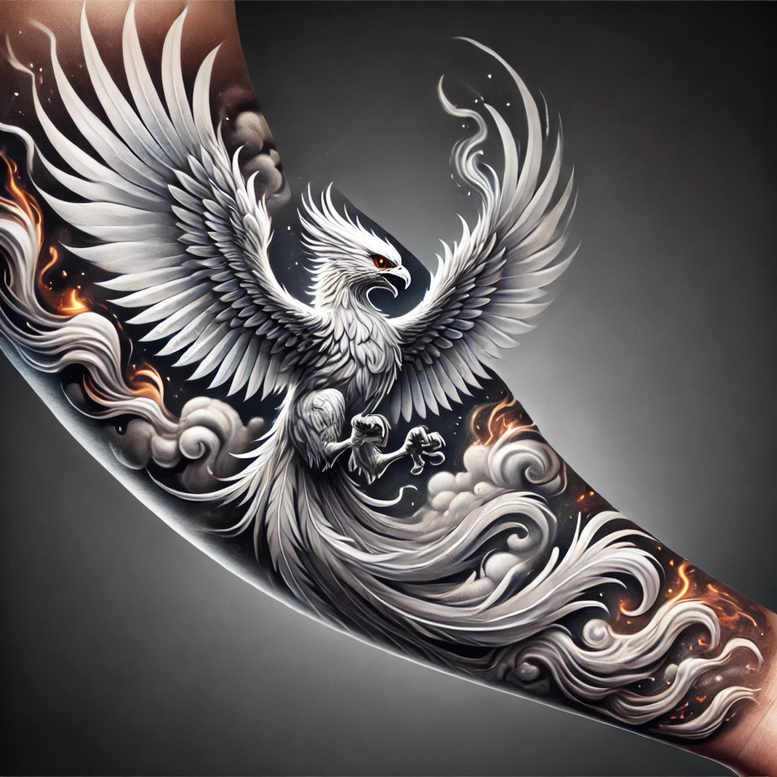 phoenix – tattoo design ideas free ai generated – neotraditional-vivid-detail – for-ribs – Gallery: phoenix-inkby-ai