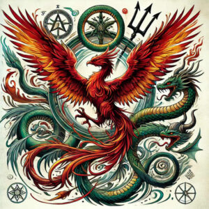phoenix-tattoo – tattoo design ideas free ai generated – surrealism-blurred-boundaries – for-triceps – Gallery: phoenix-inkby-ai