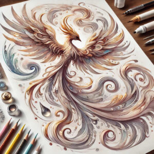 phoenix-with-fire-motif – tattoo design ideas free ai generated – neotraditional-bold-texture – for-heel – Gallery: phoenix-inkby-ai