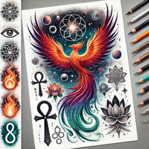 phoenix-with-flames – tattoo design ideas free ai generated – surrealism-mysterious – for-triceps – Gallery: phoenix-inkby-ai