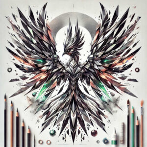phoenix-with-flowing-lines – tattoo design ideas free ai generated – surrealism-fluid-motion – for-fingers – Gallery: phoenix-inkby-ai