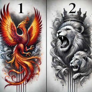 phoenix-with-life-symbol – tattoo design ideas free ai generated – realism-true-rendering – for-full-back – Gallery: phoenix-inkby-ai