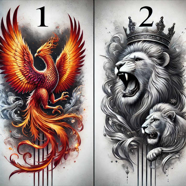 phoenix-with-life-symbol – tattoo design ideas free ai generated – realism-true-rendering – for-full-back – Gallery: phoenix-inkby-ai