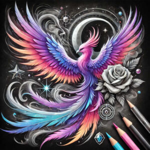 phoenix-with-ornamental-details – tattoo design ideas free ai generated – neotraditional-enhanced-shading – for-hand – Gallery: phoenix-inkby-ai