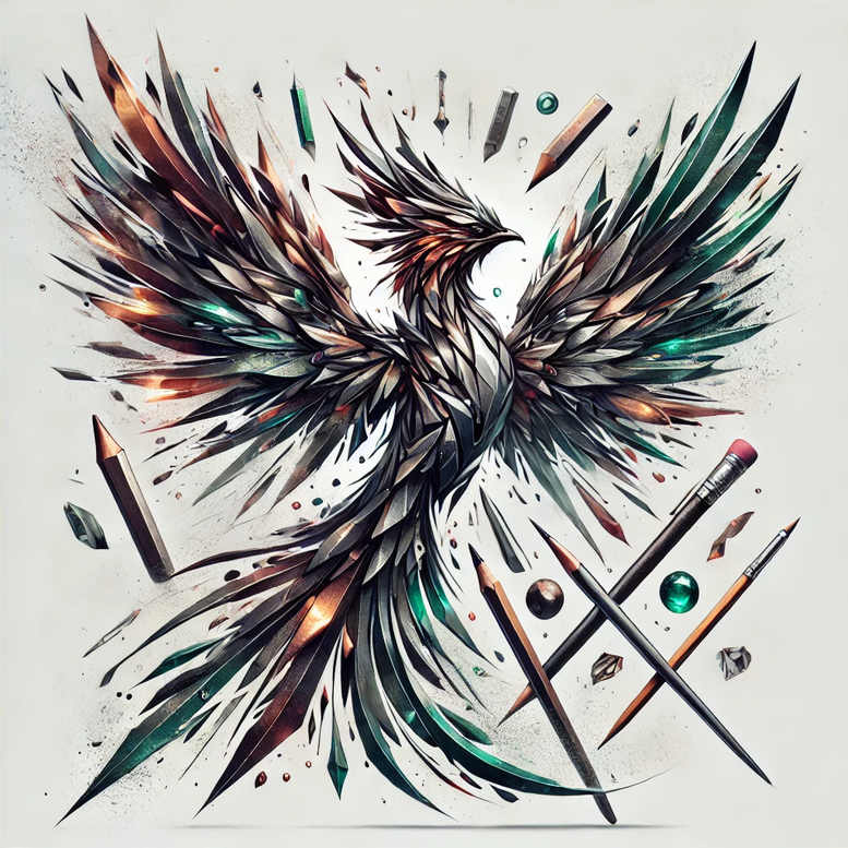 phoenix-with-shadow-and-light – tattoo design ideas free ai generated – neotraditional-detailed-linework – for-lower-back – Gallery: phoenix-inkby-ai