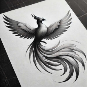 phoenix-with-waves – tattoo design ideas free ai generated – neotraditional-decorative-elements – for-shoulder – Gallery: phoenix-inkby-ai
