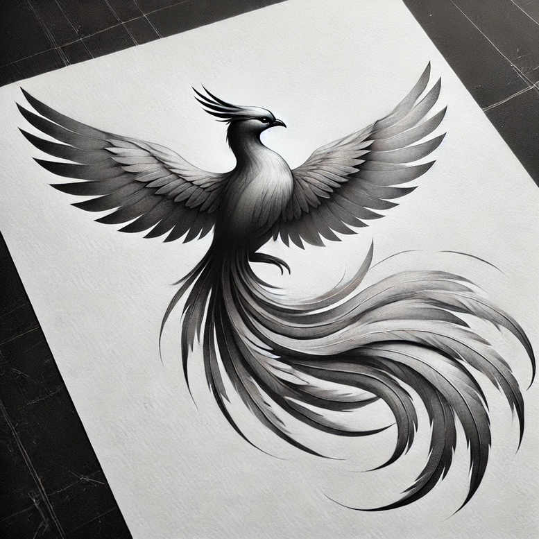 phoenix-with-waves – tattoo design ideas free ai generated – neotraditional-decorative-elements – for-shoulder – Gallery: phoenix-inkby-ai