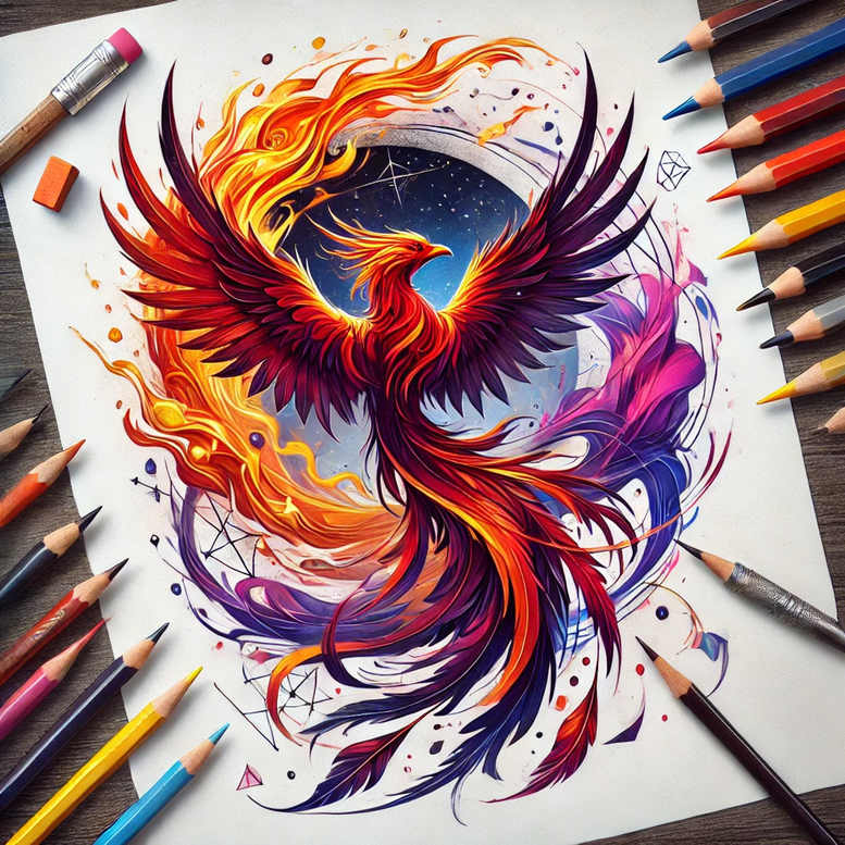 phoenix tattoo design ideas Realism color precision magical stands for courage