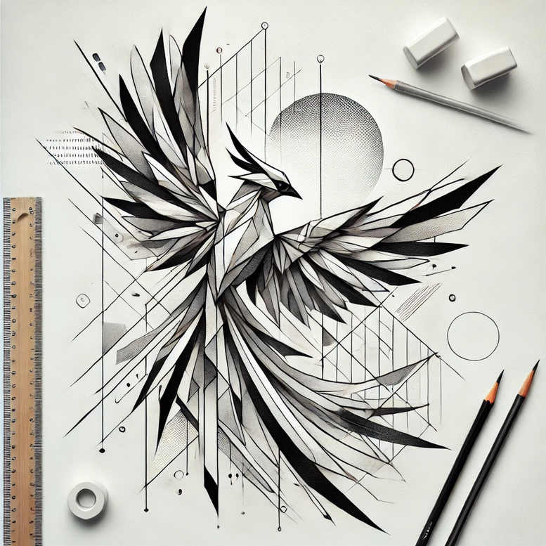 phoenix tattoo design ideas Surrealism blurred edges myth for lower arm