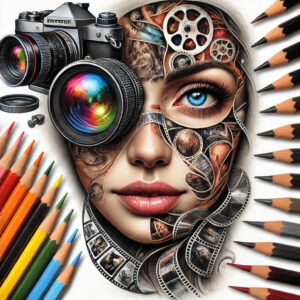 analog-photography-tattoo – tattoo design ideas free ai generated – pure-outline – for-lower-back – Gallery: photography-inkby-ai