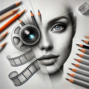 night-photography-tattoo – tattoo design ideas free ai generated – no-shading – for-sternum – Gallery: photography-inkby-ai
