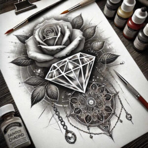 artistic-rose-tattoo – tattoo design ideas free ai generated – airy-touch – for-back-of-neck – Gallery: roses-inkby-ai
