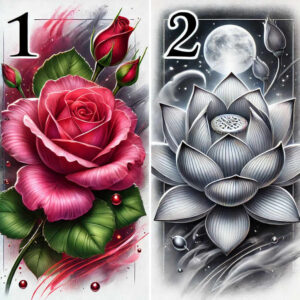 expression-rose-tattoo – tattoo design ideas free ai generated – thin-script – for-sternum – Gallery: roses-inkby-ai