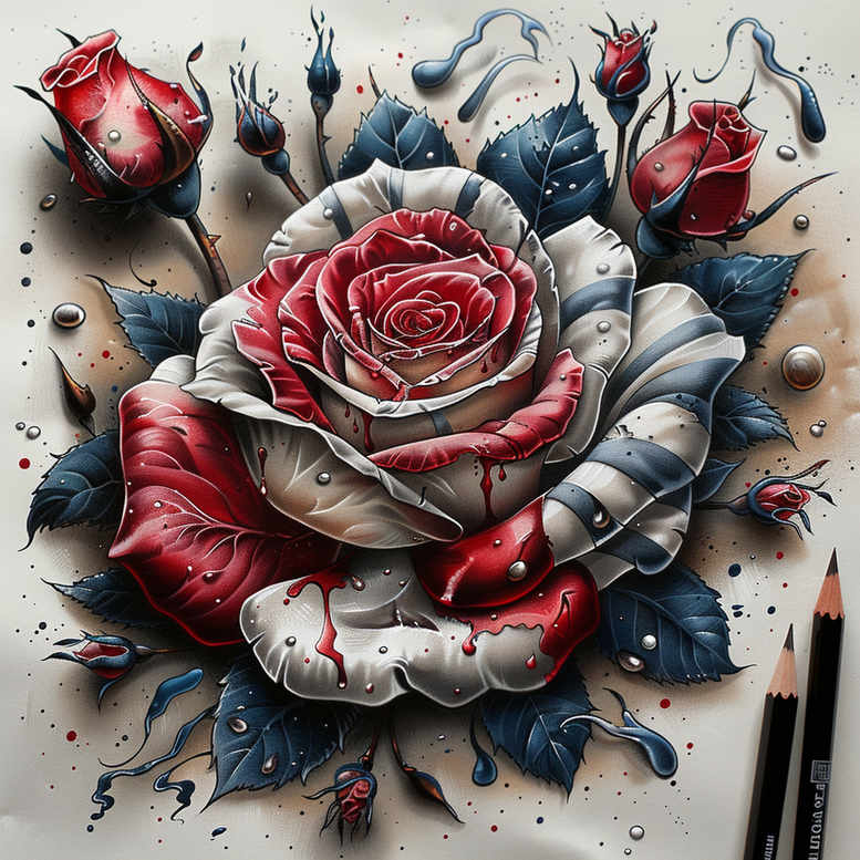 fine-line-rose-tattoo – tattoo design ideas free ai generated – nonintrusive – for-upper-back – Gallery: roses-inkby-ai