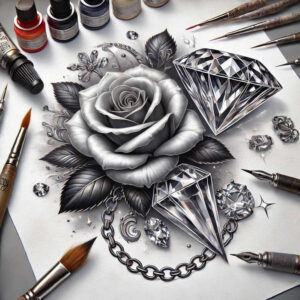 rose-feminine-tattoo – tattoo design ideas free ai generated – pure-shape – for-full-back – Gallery: roses-inkby-ai