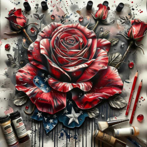 rose-mystical-tattoo – tattoo design ideas free ai generated – simple-icon – for-upper-arm – Gallery: roses-inkby-ai