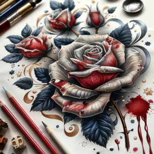 roses tattoo design ideas detailed textures love symbol for back of neck