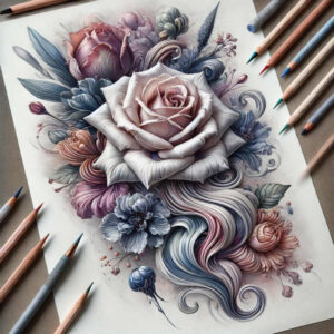 roses tattoo design ideas monochrome red bloom for thigh