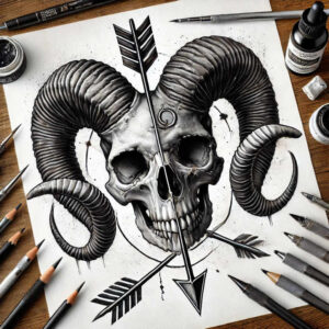 3d-skull-tattoo – tattoo design ideas free ai generated – freaky – for-ribs – Gallery: skulls-inkby-ai