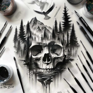 artistic-skull-tattoo – tattoo design ideas free ai generated – silence – for-hip – Gallery: skulls-inkby-ai