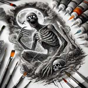 energy-skull-tattoo – tattoo design ideas free ai generated – abandoned – for-ribs – Gallery: skulls-inkby-ai