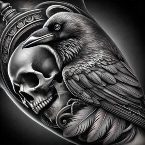 fine-line-skull-tattoo – tattoo design ideas free ai generated – foggy – for-biceps – Gallery: skulls-inkby-ai