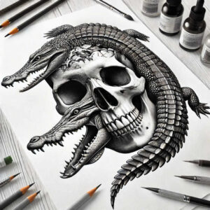 mystical-symbol-skull-tattoo – tattoo design ideas free ai generated – whisper – for-upper-back – Gallery: skulls-inkby-ai