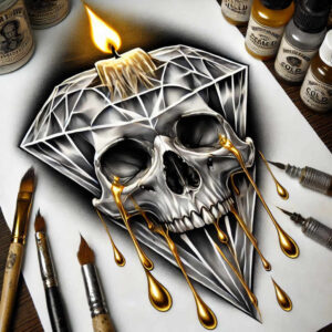 ornamental-skull-tattoo – tattoo design ideas free ai generated – freaky – for-upper-thigh – Gallery: skulls-inkby-ai