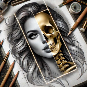 ornamental-skull-tattoo – tattoo design ideas free ai generated – lurking – for-elbow – Gallery: skulls-inkby-ai