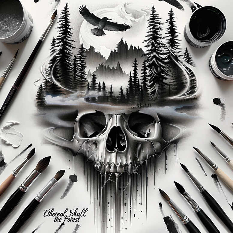protection-symbol-skull-tattoo – tattoo design ideas free ai generated – unholy – for-forearm – Gallery: skulls-inkby-ai