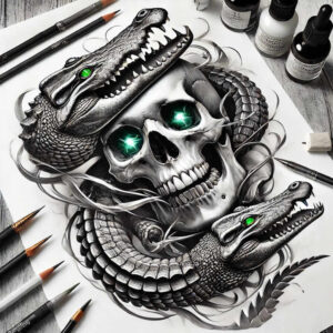 rebirth-motif-skull-tattoo – tattoo design ideas free ai generated – stitched – for-collarbone – Gallery: skulls-inkby-ai