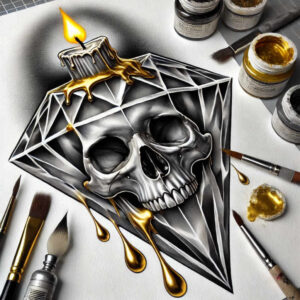 shadow-skull-tattoo – tattoo design ideas free ai generated – black-fog – for-hip – Gallery: skulls-inkby-ai