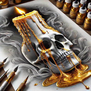 skull-tattoo – tattoo design ideas free ai generated – haunted-house – for-back-shoulder – Gallery: skulls-inkby-ai