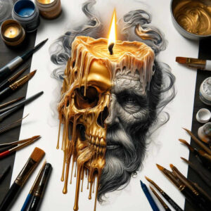 strength-motif-skull-tattoo – tattoo design ideas free ai generated – twisted – for-upper-shoulder – Gallery: skulls-inkby-ai