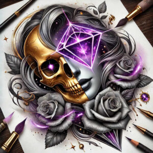 skulls tattoo design ideas ornate broken visage for lower back