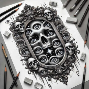 skulls tattoo design ideas black-and-white edgy realism for hip