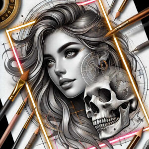 skulls tattoo design ideas Surrealism enigmatic light grim tone for heel