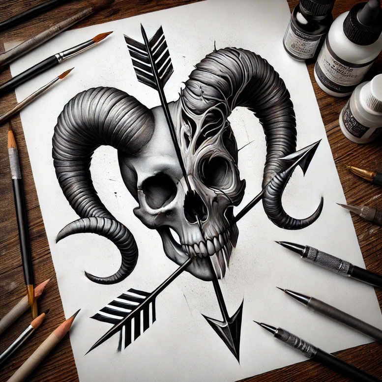 skulls tattoo design ideas sharp-focus vanitas embodying courage