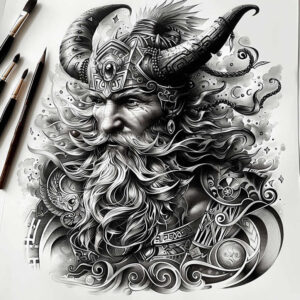 slowianskie-bostwa-opiekuncze-realism-natural-blush-for-lower-thigh – tattoo design ideas free ai generated – Gallery: slavic-mythology-inkby-ai