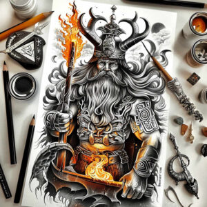 slowianskie-duchy-neotraditional-artistic-contrast-for-side – tattoo design ideas free ai generated – Gallery: slavic-mythology-inkby-ai